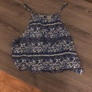 Blue and white floral cardigan